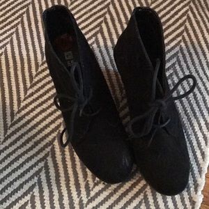 Lace up wedge booties